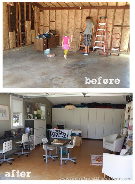 BEFORE & AFTER: converting our garage into an office/playroom - Rage Against The Minivan