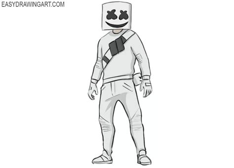 How to Draw Marshmello - Easy Drawing Art