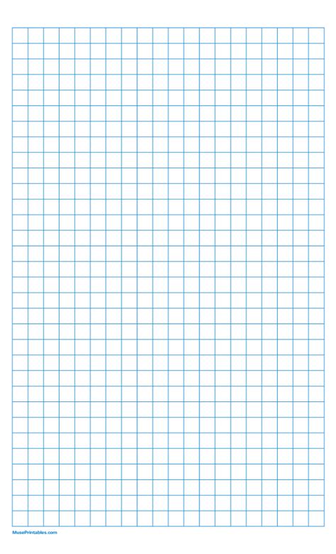 Printable 1 cm Blue Graph Paper for Legal Paper