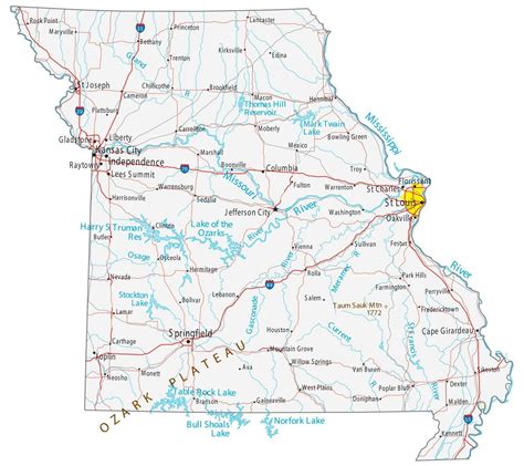 Missouri County Map and Independent City - GIS Geography