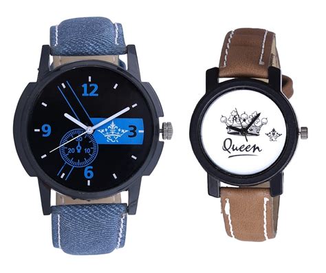 Buy Blue -Black Art With Taj Art Dial Couple Analoge Wrist Watch By Harmi Exim Online @ ₹333 ...