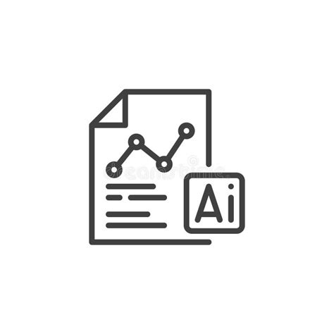 AI analysis line icon stock illustration. Illustration of innovation - 274738230