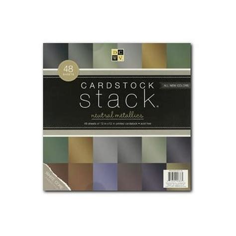 DCWV Stack Neutral Metallics - Cardstock - 12 in x 12 in - 48 sheets - card stock - Walmart.com ...