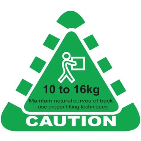 WEIGHT WARNING LABELS/STICKERS for Cartons/Freight 10-16Kg Workplace Safety $12.58 - PicClick