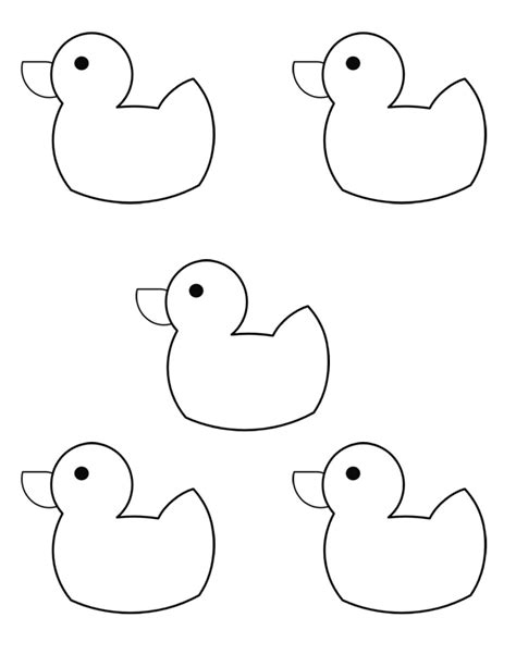 Simple Five Little Ducks coloring page - Download, Print or Color Online for Free