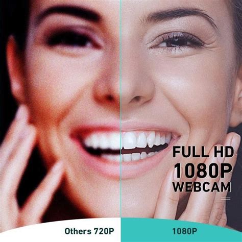 Webcam 1080P Webcam Full HD pour PC, caméra Web autofocus USB avec microphone stéréo et ...
