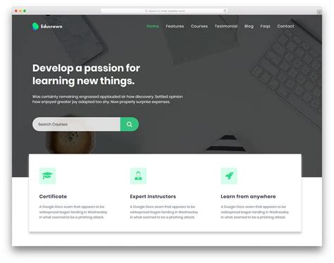 35 Free Bootstrap Education Templates For Online Course Offering Sites