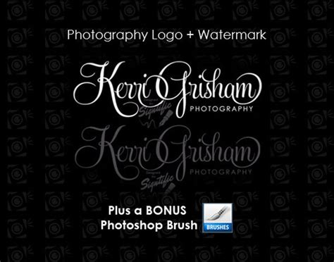 Photography Logo Watermark Bonus Photoshop Brush | Etsy