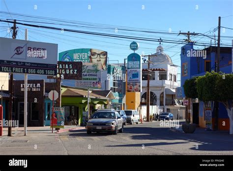 Street view of Los Algodones, Mexico showing several optical shops Stock Photo: 95701802 - Alamy