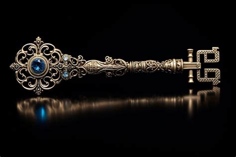 Premium AI Image | a sword with a blue sapphire and diamond on it