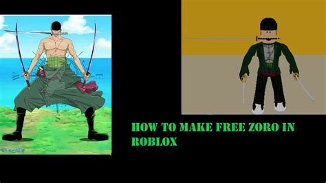 HOW TO MAKE FREE ZORO IN ROBLOX (one piece) - YouTube