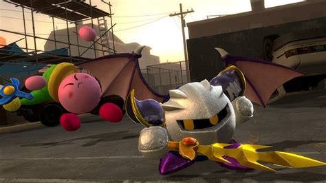 Meta Knight defeats Kirby in a sword battle by RedKirb on DeviantArt