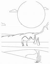 Desert Sunset Coloring Pages  Tranquil Scenes To Color sketch template