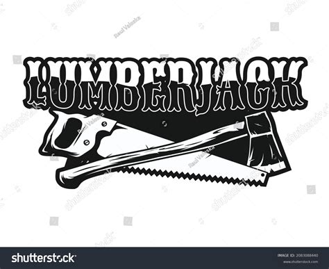 Lumberjack Logo Design Concept Black White Stock Vector (Royalty Free ...