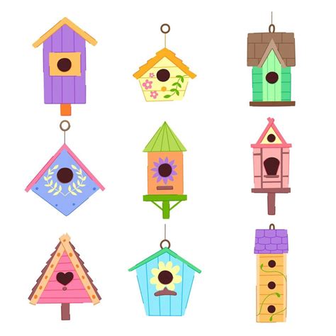 bird house set cartoon vector illustration 22705824 Vector Art at Vecteezy