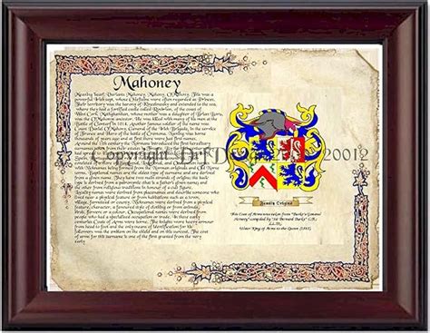 Amazon.com: DRFdesign Mahoney Coat of Arms/Family Crest on Fine Paper ...