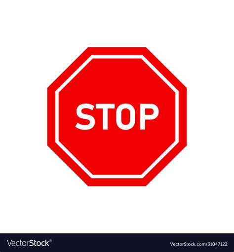 Stop red traffic sign red road isolated symbol Vector Image