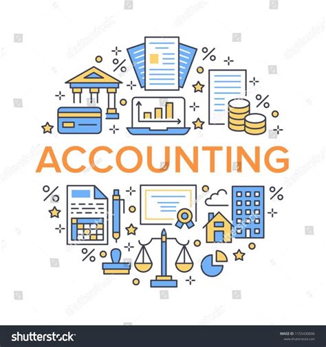 Financial Accounting Circle Poster Flat Line Stock Vector (Royalty Free ...