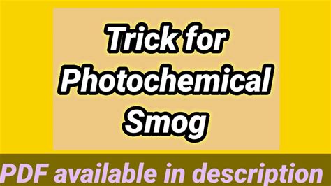 Trick | Photochemical smog | Examples | Easy Hai! ️ - YouTube