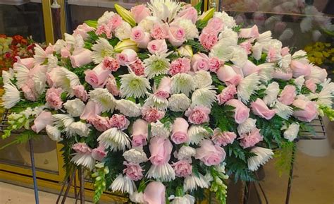 PINK AND WHITE CASKET SPRAY Flower Delivery San Bruno CA - San Bruno Flower Fashions