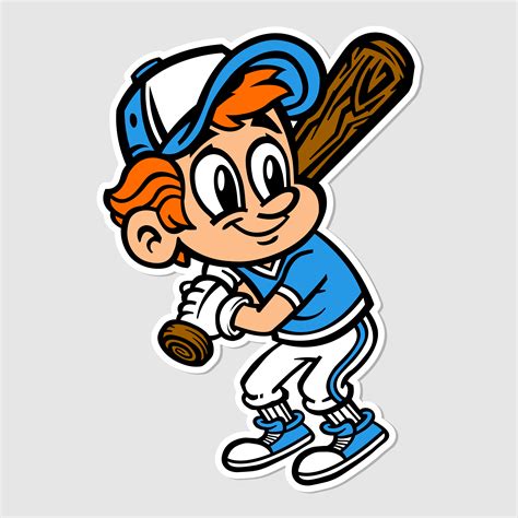 Baseball Player Kid vector cartoon 550960 Vector Art at Vecteezy