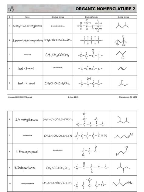 11.2 Organic-Nomenclature Practice 2 | PDF | Physical Sciences | Chemistry