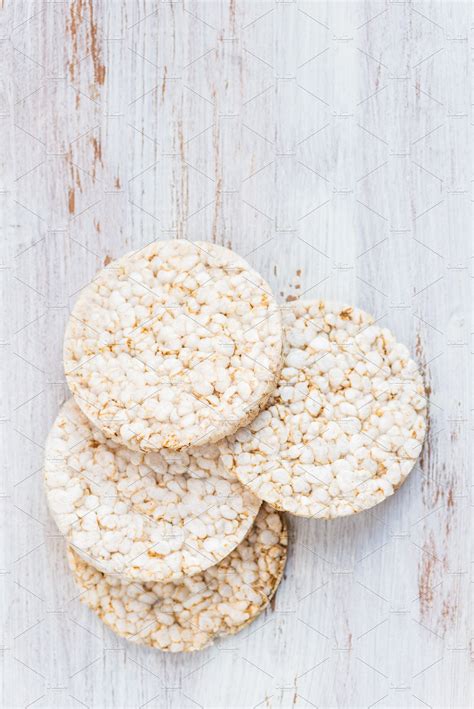 Healthy snack from rice cakes containing rice, cake, and cakes | Food Images ~ Creative Market