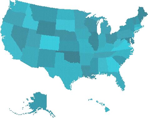 United States Map Blue