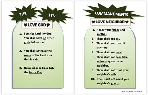 Free Printable 10 Commandments Poster - Catechism Angel | Free Resources