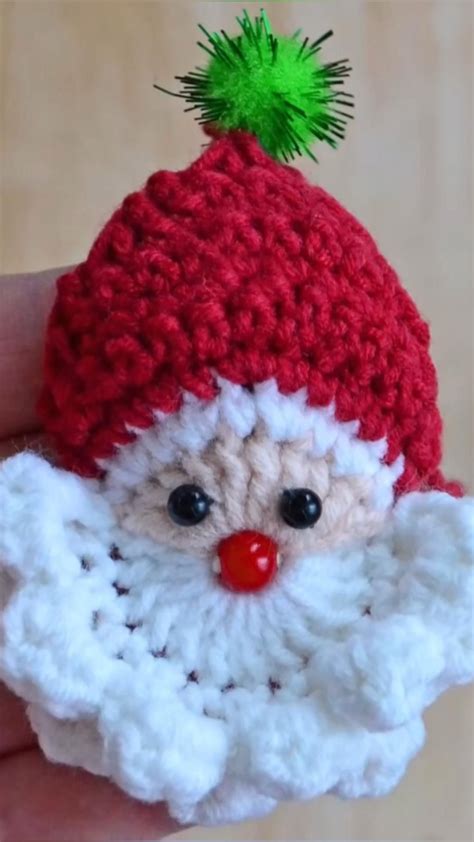 Easy to crochet santa christmas ornament – Artofit