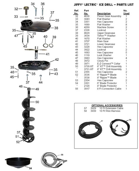 Jiffy PROII Lectric Model53 Ice Auger Parts