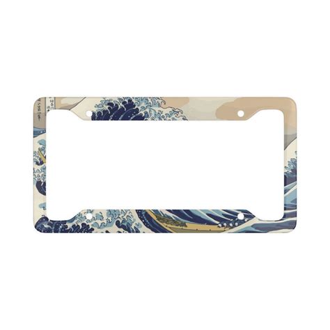 Japanese License Plate Frame the Great Wave off Kanagawa, Cute Car Accessory the Great Wave ...