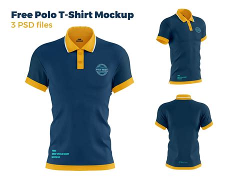 FREE Polo Short Sleeves T-Shirt Mockup PSD set | Shirt mockup, T shirt logo design, T-shirt polos