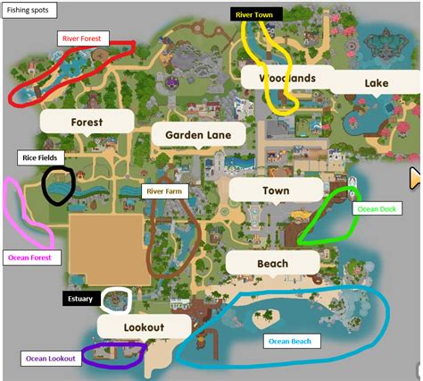 Coral Island Map of Fishing Spots