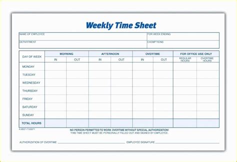 Printable Daily Timesheet Template