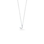 18K WHITE GOLD TINY TREASURES DIAMOND LOVE LETTER “J” NECKLACE - Roberto Coin - North America