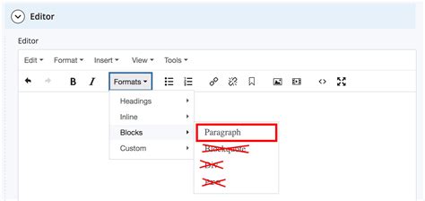 Formatting Options: The “Formats” Menu | Building and Editing Basics | Building and Editing ...