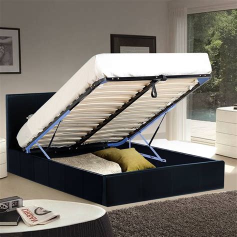 Buy Luxo Sabina King Gas Lift Storage Bed - Black Online Australia | Bunk beds with storage ...