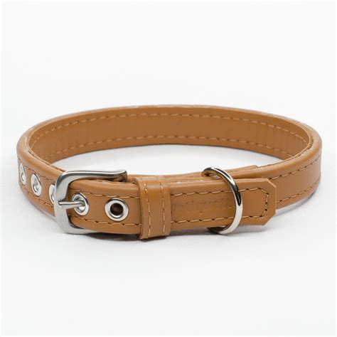 Peanut Butter Tan Leather Dog Collar - Petiquette