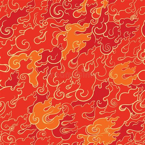 Abstract Fire Seamless Pattern Stock Vector - Illustration of inferno ...