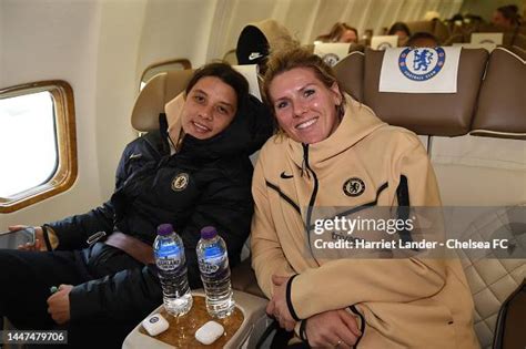 Sam Kerr and Millie Bright of Chelsea pose for a photograph on the ...