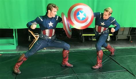 Avengers Endgame BTS - Chris Evans' stunt doubles, Sam Hargrave (left ...