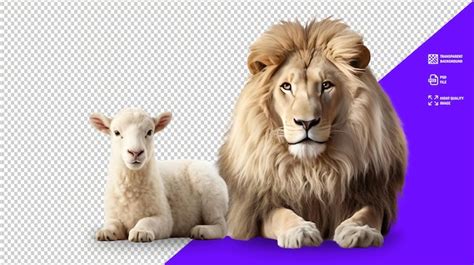 Premium PSD | The Lion and the Lamb Religious Christian symbolism psd