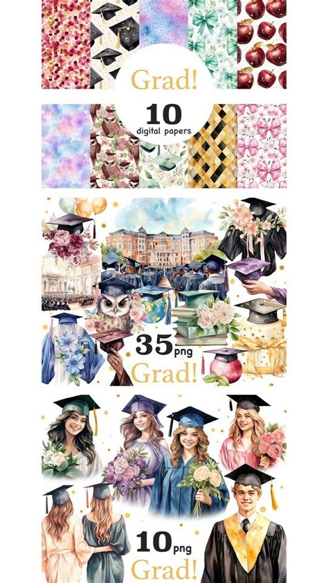 Graduation Clip Art | College Senior Clipart Bundle