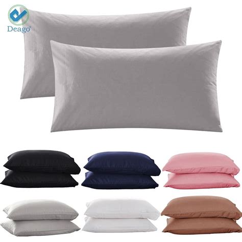 Deago Set of 2 Ultra Soft Microfiber Bed Pillow Case Pillow Covers with Envelope Closure - Queen ...