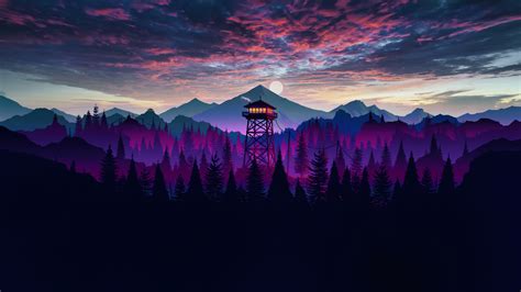 Forest Scenery Watchtower 4K #4260e Wallpaper PC Desktop