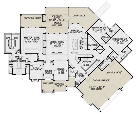 House Plan 699-00266 - Craftsman Plan: 4,851 Square Feet, 5 Bedrooms, 5.5 Bathrooms | Craftsman ...