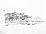 Fishing Pier Coloring Page Sketch sketch template