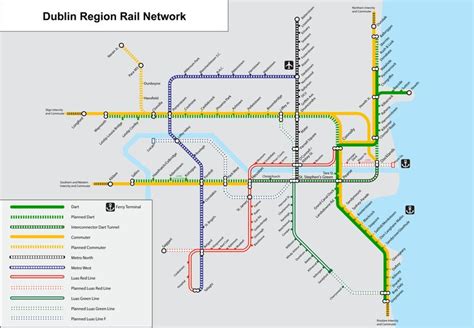 Dublin Ireland Region Rail Map - Dublin Ireland • mappery | Dublin ireland, Ireland map, Dublin