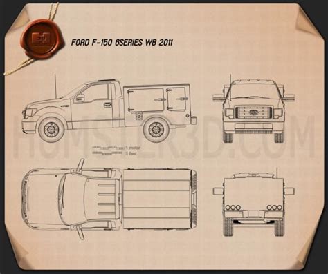 Ford F-150 6 Series WB 2011 Blueprint - Hum3D